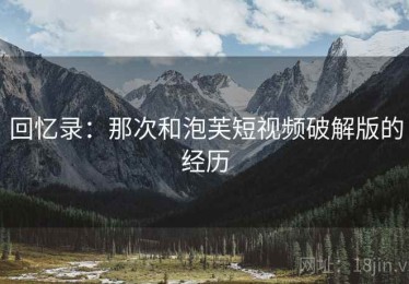 回忆录：那次和泡芙短视频破解版的经历